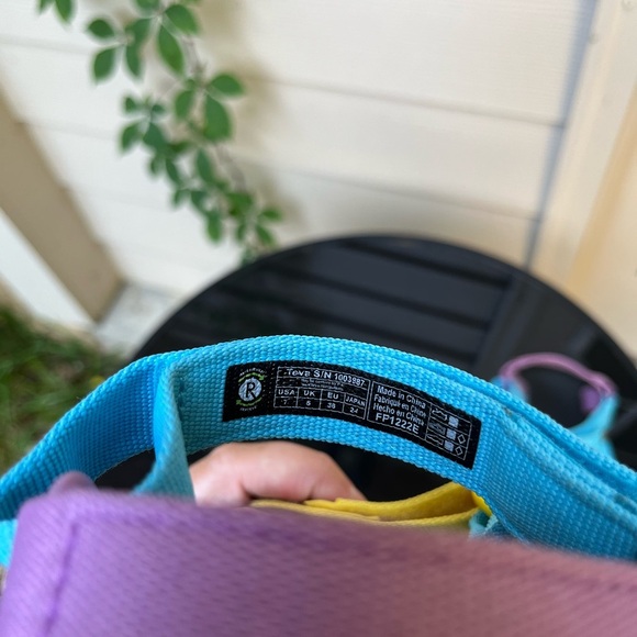 Teva Women's Sandals in Vibrant Blue and Yellow - Picture 2 of 3